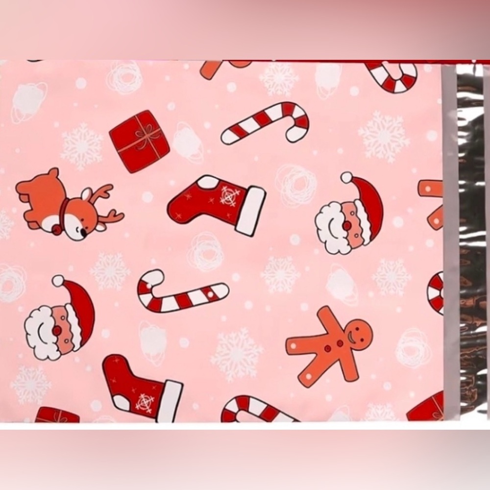 Festive Pink Christmas Polymailers -10x13 - 25